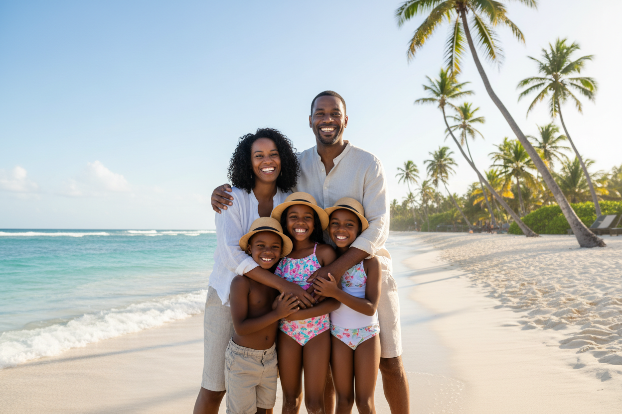 black family on vacation