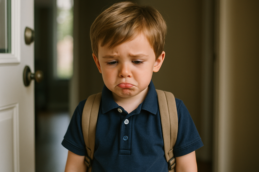 photo of kid sad to go to school